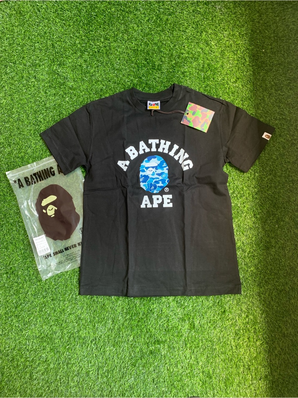 Black Blue Camo Bape Shirt - M